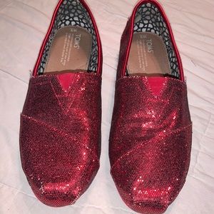 Red Sparkly TOMS